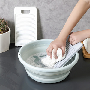 Tabla de lavar ropa, plástico antideslizante engrosado, blanco y gris, para lavar ropa del hogar - Product Image 1