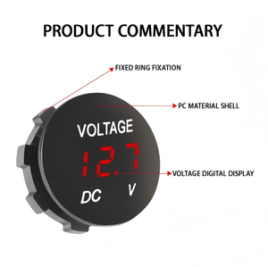Voltmètre numérique étanche 12V 24V avec affichage LED pour testeur de tension de batterie de voiture, moto et bateaux (courant continu) - Product Image 5