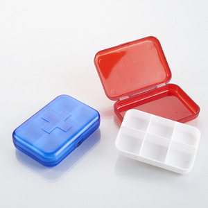 Weekly Pill Box With Compartments Red And Blue Portable Travel Medicine Case - Product Image 1