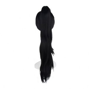 Peluca de Cosplay KASTE Wei Wuxian, pelo largo y liso negro estilo anime, estilo Mo Xuanyu con cinta roja, peluca sintética resistente al calor para hombres - Product Image 2