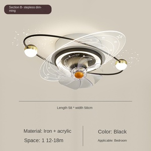 พัดลมเพดาน LED 42นิ้วทันสมัยพร้อมรีโมทคอนโทรลมอเตอร์ทองแดง ABS ตัวใบมีดเหล็ก60W ใช้ในร่มห้องนอนห้องนั่งเล่น - Product Image 2