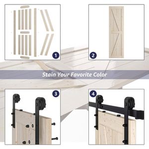 Puerta de Granero DIY de madera maciza RHETECH con juegos de herrajes para baño, entrada de Hotel, sala de estar, uso de apartamento al aire libre - Product Image 2
