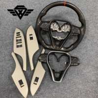 Untuk Toyota Corolla Set Setir Modifikasi Serat Karbon Asli, Cocok untuk Tombol Master Power Window ABS, Pemasangan Langsung Clip-On