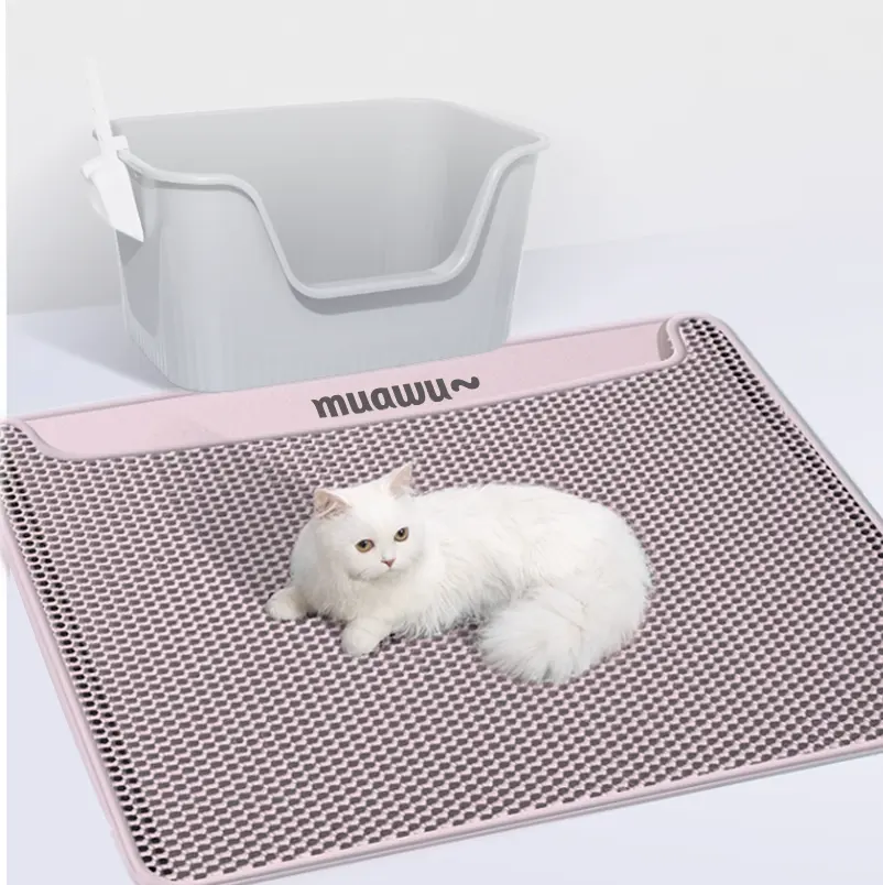 Muawu Kat Kattenbak Dubbellaags Eva Filter Druppel Zand Oversized Kattenmat Hond Zandmat Zandcontrole Voetmat