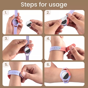 สายรัดข้อมือซิลิโคนนุ่ม Rainbow <span class=keywords><strong>2022</strong></span> <span class=keywords><strong>Sport</strong></span> สำหรับ <span class=keywords><strong>Apple</strong></span> Airtag พร้อมเคสป้องกัน สายนาฬิกาสำหรับเด็ก - Product Image 5