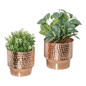 Modern Eco-Friendly Decorative Copper Flower <b>Pot</b> Elegant Metal Planter for Home & Garden Use for Herbs <b>Succulents</b> Small Plants - Product Image 1