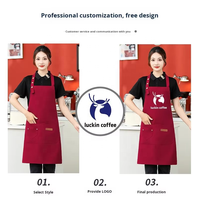 Tablier de cuisine imperméable en polyester pour serveur et chef, personnalisable avec logo, idéal pour la restauration - Meilleures ventes
