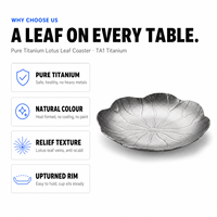 Plateau à thé en titane pur en forme de feuille de lotus, plat à sauce portable pour thé Kung Fu, vaisselle de camping, randonnée, EDC