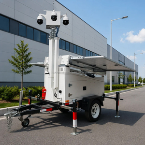 Remolque de Seguridad Solar con CCTV, Mástil Telescópico de 4-9 Metros, IP65, Remolque Solar Móvil para Obras de Construcción - Product Image 1