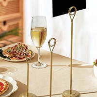 YUNLY Vente en gros – Élégant support de carte de table moderne en acier inoxydable doré pour décorations de mariage, porte-numéro de table, support de menu