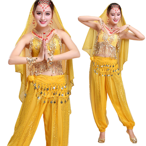 ผ้าพันสะโพกสำหรับเต้นระบำหน้าท้องเซ็กซี่แปลกใหม่สำหรับผู้หญิงกระโปรงนักเต้นแบบไทย/อินเดีย/อาหรับประดับเลื่อมมีพู่สำหรับแสดงชุดเต้น - Product Image 1