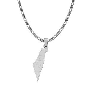 Collier <span class=keywords><strong>carte</strong></span> d'Israël en acier inoxydable, bijoux en acier titane, vente en gros, bijoux, pendentif <span class=keywords><strong>carte</strong></span> d'Israël, collier - Product Image 2