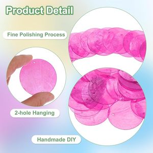 <span class=keywords><strong>100</strong></span> Conectores de Concha de Capiz Rosa Sakura de 50mm/2 Pulgadas, Pulidos y Ecológicos, para Manualidades, Campanas de Viento y Decoración del Hogar - Product Image 4
