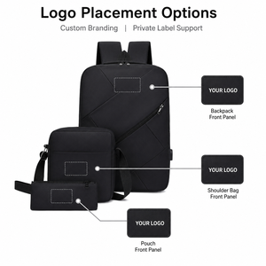 Sac à dos pour <span class=keywords><strong>ordinateur</strong></span> <span class=keywords><strong>portable</strong></span> 3 pièces en tissu Oxford géométrique, léger, imperméable, grande capacité, avec logo personnalisé, pour étudiants, décontracté, avec port USB - Product Image 5
