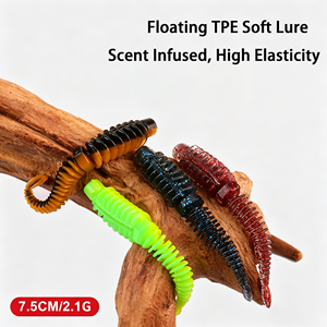Leurre souple à queue en T à filetage inversé 7,5 cm 2,1 g, flottant, en TPE, pour la pêche au bar, à la truite, en eau douce et en eau salée - Product Image 2
