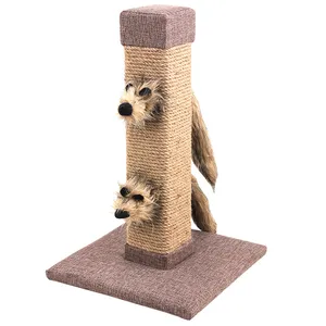 Pawise Kitten Climbing Square Platform Scratching Post Scratcher Toy with Big Tail Funimals Design Cat Scratcher