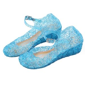 Sandales pour filles Sandales d'été antidérapantes Elsa Princesse Sandales à talons hauts tendance Sandales à trous Cendrillon - Product Image 4