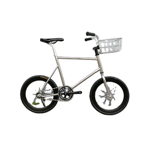 20 Inch <strong>Fixed</strong> <strong>Gear</strong> Bike <strong>Single</strong> <strong>Speed</strong> Retro Bicycle Fixie Vintage Sliver Frame Mini Vinbicycle With Basket Cycling Accessories - Product Image 1