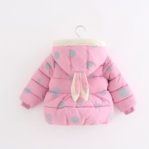 E2woo Invierno 2018 Estilo de Moda Abrigo Infantil con Capucha y Orejas de Conejo, Ropa Acolchada de Algodón para Niñas - Product Image 6