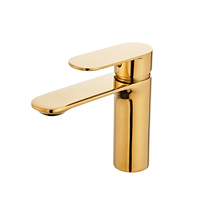 Robinet Mitigeur Moderne Monocommande pour Lavabo de Salle de Bain, Finition Chromée Polie et Or en Option, Eau Chaude et Froide, pour Lavabo à Poser - Vente Flash
