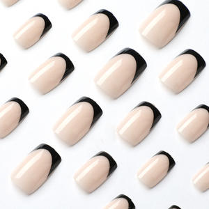 <span class=keywords><strong>Faux</strong></span> ongles faits à la main noir amande pointe française ongles à presser à la mode carré court <span class=keywords><strong>faux</strong></span> ongles colle réutilisable élégant <span class=keywords><strong>faux</strong></span> ongles à coller - Product Image 6