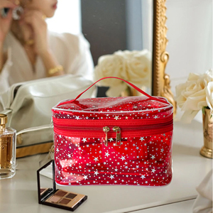 Customized Star Pattern Clear PVC Handbag Waterproof and Durable with Zipper Closure Fashionable Portable <strong>Cosmetic</strong> <strong>Bag</strong> - Product Image 5
