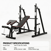 Banc de musculation réglable en acier avec accessoires de câble pour développement des jambes, station d'entraînement portable pour salle de sport à domicile