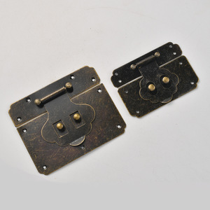 Antique Bronze Metal <b>Box</b> <b>Lock</b> With Engraved Design For Jewelry Boxes And Wooden Chests Rectangle Shape Carbon Steel Construction - Product Image 3