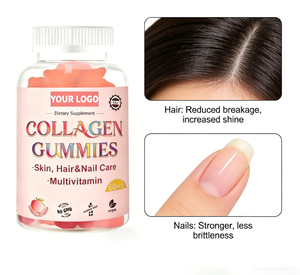 Complément alimentaire pour la santé des cheveux au collagène et à la biotine, gommes vitaminées pour adultes, OEM, usage exclusif pour adultes - Product Image 6