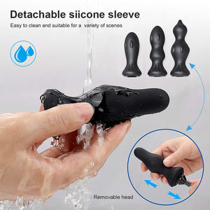 Manchon détachable en Silicone de qualité médicale, bouchon Anal gonflable, sans danger pour le corps, imperméable, vibrateur de fesses, jouets sexuels pour hommes, 4 pièces - Product Image 4