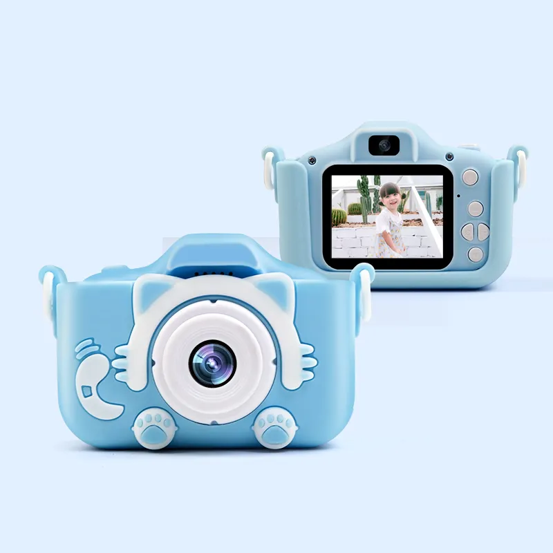 Christmas gift kid camera mini cat shape hd screen 1080p projection video camera children