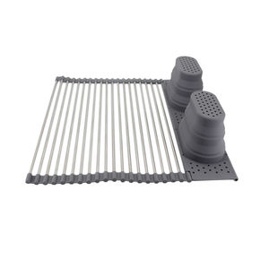 Escurridor de Platos Plegable y Ajustable de Acero Inoxidable 304 para Fregadero de Cocina con Organizador y Soporte para Esponja - Product Image 2