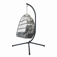Chaise suspendue en rotin pliable pour salon d'hôtel, meubles d'intérieur, jardin, avec support, chaise à bascule, panier suspendu, hamacs