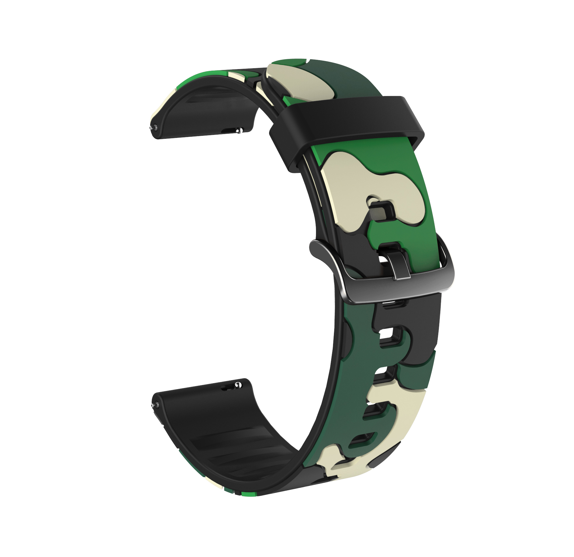 New Silicone 20mm 22mm Camouflage Watch Strap Band Loop Stainless Steel Adjustable Elastic Sport Smart Watch Accessories