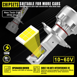 G-VIEW tùy chỉnh thiết kế g18w <span class=keywords><strong>H4</strong></span> 130W 30000lm cao thấp chùm đèn pha LED Bóng đèn siêu sáng chuyển đổi Kit cho xe ô tô IP68 - Product Image 3