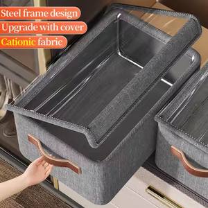 Organizador de ropa plegable al por mayor para pantalones, jeans, ropa interior y ropa de bebé, caja de almacenamiento con tapa para cajones - Product Image 5