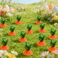 Décoration de jardin de Pâques en forme de carotte en plastique de luxe, plantes artificielles imperméables pour l'extérieur, kit DIY personnalisé, installation facile pour la pelouse au printemps
