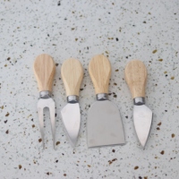 Couteau à fromage avec manche en bois, 4 pièces, cuisine multifonctionnel, couteau à beurre et fromage