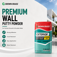 Enduit Flexible GROWN GRASS pour Murs Extérieurs, Résistant à l'Eau et aux Intempéries, Anti-Fissures, Application au Pinceau, Lisse pour Enduit de Finition pour Bâtiment