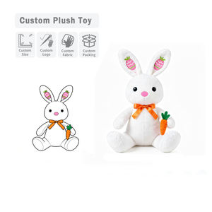 Özel yumuşak Bunny peluş bebek pamuk dolgu yastık oyuncak çocuk karikatür Custom Made hayvan paskalya tavşanı Plushie bebek - Product Image 1