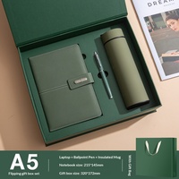 Set de Regalo Empresarial Personalizado: Cuaderno A5 de Tapa Dura con Bolígrafo, Botella de Agua de 500ml, 100 Hojas, Recompensas para Personal de Oficina, Set Corporativo
