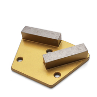Bloc de disque de meulage de sol trapézoïdal à 30 grains Tampon de polissage Plaque de meulage diamantée pour béton de terrazzo avec 2 segments