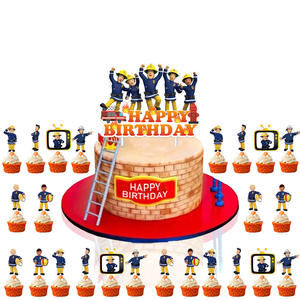 Ensemble de décorations de fête sur le <span class=keywords><strong>thème</strong></span> de l'animation Fireman Sam, comprenant des bannières, des décorations de gâteaux, des ballons, des drapeaux pour les fournitures d'<span class=keywords><strong>anniversaire</strong></span> des enfants - Product Image 6
