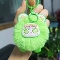 Porte-clés mignon en métal et peluche, motif champ de fleurs, ours Sweetheart, pendentif pour sac d'étudiant, cadeau pour couples