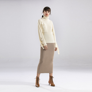 Customs <strong>women</strong> Sweater 2025 new fashion <strong>turtle</strong> <strong>neck</strong> pullover lace up sleeve thick <strong>Jumper</strong> - Product Image 2
