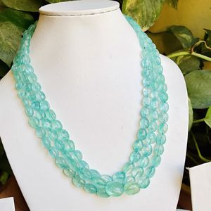 Collar DE BODA azul cielo Esmeralda rusa Natural de alta calidad, cuentas de piedras preciosas, forma ovalada de Mani, peso de 20 quilates, tamaño 8x10 9x11 - Product Image 2