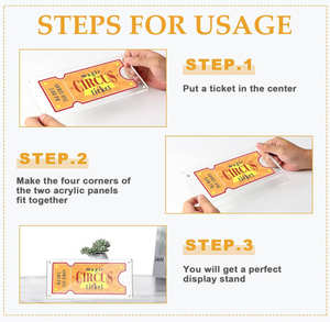 Soporte de exhibición de marco de trozo de boleto de concierto de acrílico transparente de Venta caliente para coleccionistas - Product Image 5