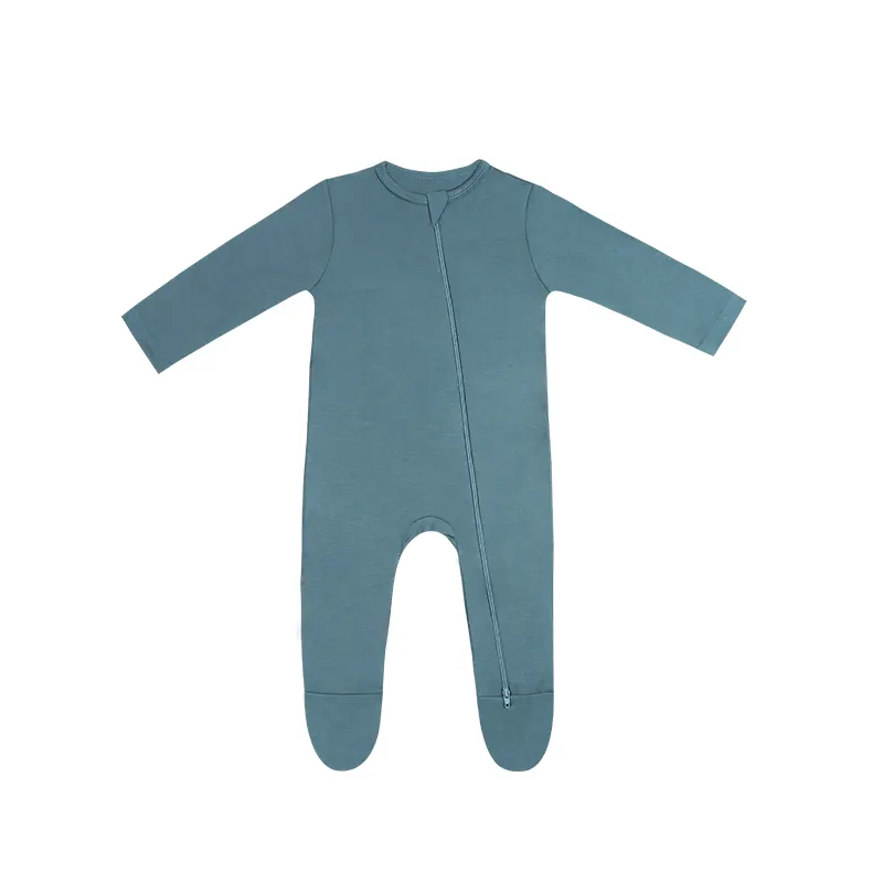 Factory custom long sleeve autumn zipper new born baby leotards bamboo viscose baby clothes