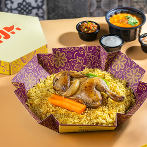Empaquetado de papel Kraft Hexagonal para restaurante Halal personalizado para Kabsa arroz pollo picante Bukhari Mandi Sushi patatas fritas comida para bebés - Product Image 2