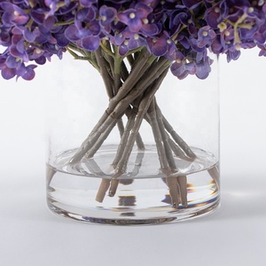 Nuevo Arreglo Floral Artificial de Flores de <span class=keywords><strong>Lila</strong></span> Realistas con Florero de Vidrio para Decoración de Mesa en Banquetes de Boda - Product Image 4